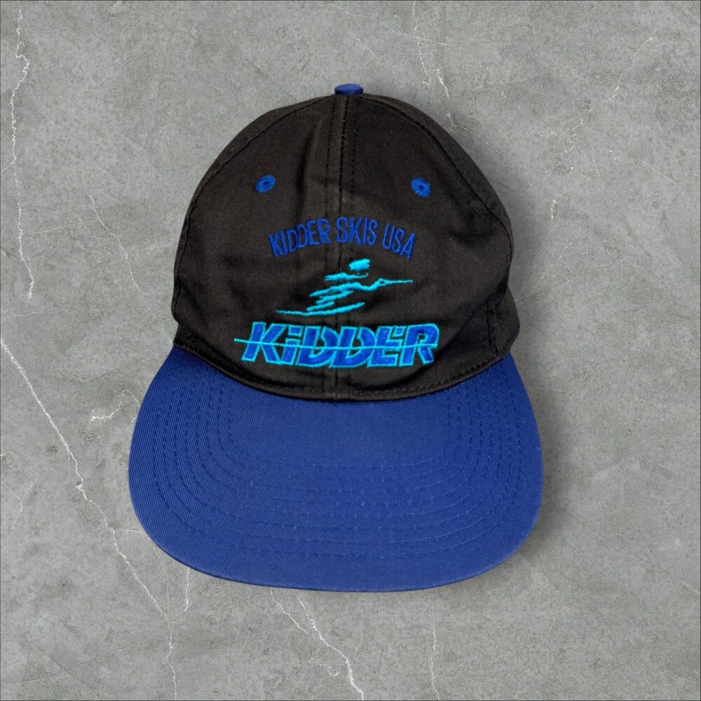 Vintage 80s Kidder Skis USA Neon Style Royal Blue / Purple Retro Snapback Hat